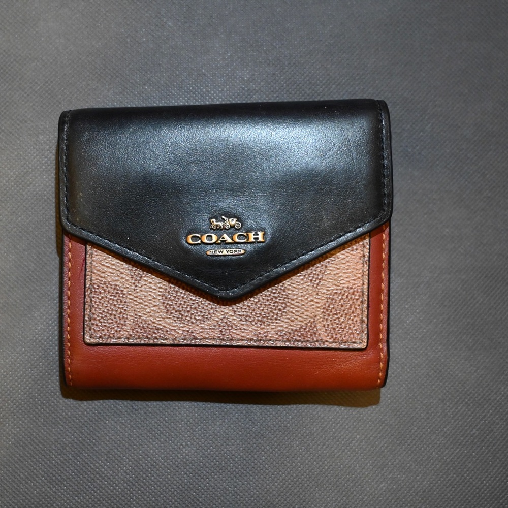 Vintage Leather Colorblock Coach Wallet